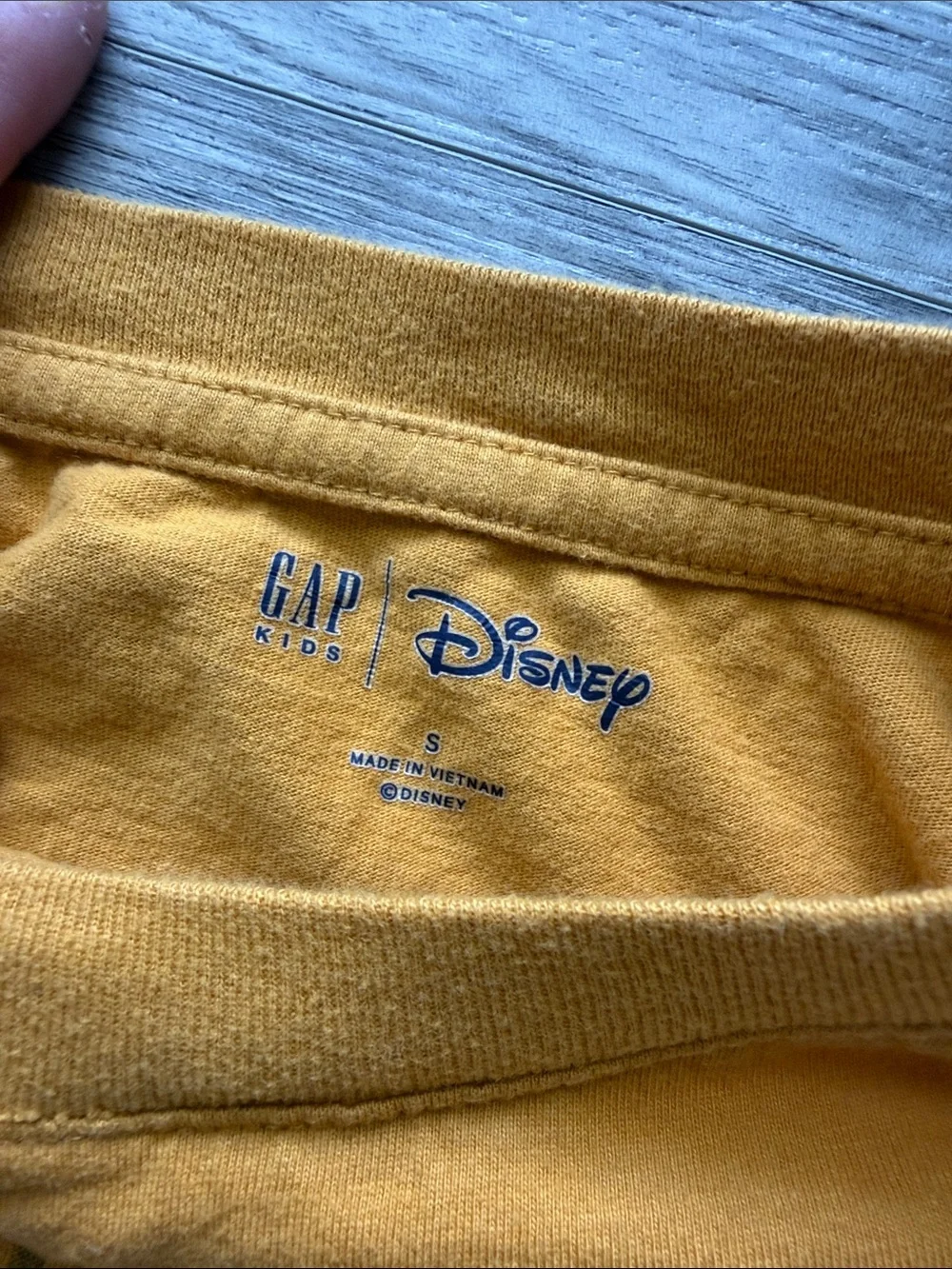 GAP Mustard Long-Sleeve Mickey Mouse Graphic Tee Size Small
